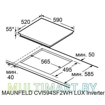 Индукционная варочная панель MAUNFELD CVI594SF2MDGR Lux Inverter картинка 7